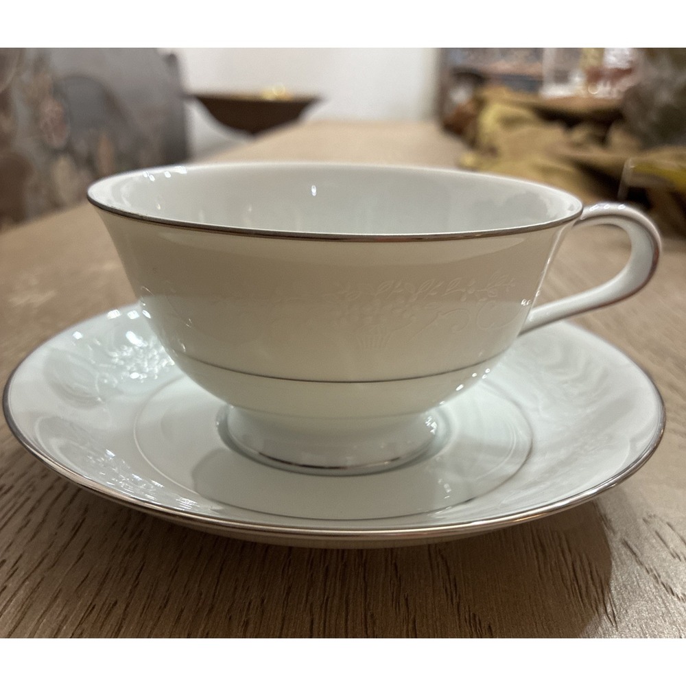 Set Of 6 Noritake Whitehall China Teacup & Saucer 6115 Made In Japan VTG
